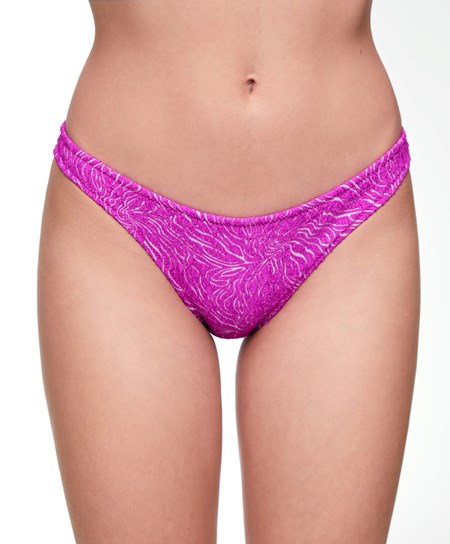 Oysho Medium-coverage Jacquard Bikini Briefs Fucsia | 15098-YGRO